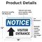 Signmission Visitor Entrance Up Arrow Sign, Vinyl Decal, 18in W x 12in L, 2PK OS-2PACK-NS-D-1218-L-18881 - alternate 2